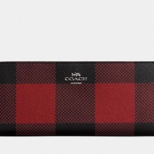 Coach Slim Wallet With Buffalo Plaid Print *SOLD on another site*